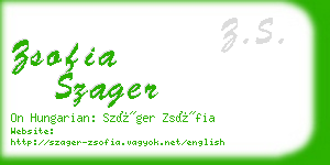 zsofia szager business card